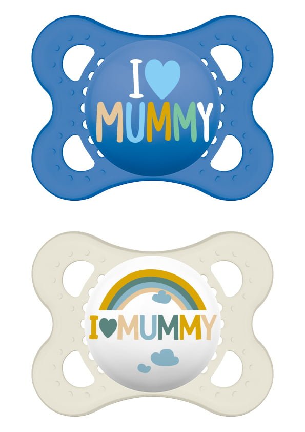 MAM - Ορθοδοντικές Πιπίλες Σιλικόνης I Love Mummy & Daddy για 2-6 μηνών 115SB2 Μπλε 2τμχ