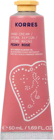 KORRES - Hand Cream Peony Rose Ενυδατική Κρέμα Χεριών με νότες Παιώνιας και Τριανταφύλλου 50ml