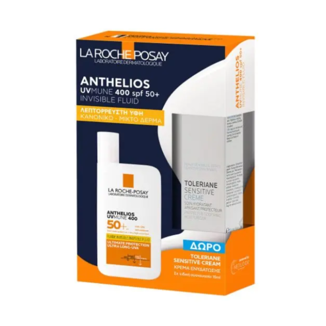 LA ROCHE POSAY - Promo Anthelios Uvmune 400 Invisible Fluid SPF50+ Λεπτόρρευστο Αντηλιακό 50 ml + Δώρο Toleriane Sensitive Cream 15 ml