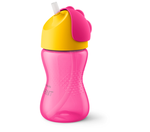 AVENT - Bendy Straw Cup Pink Κύπελλο με Καλαμάκι Ροζ 12m+ 300ml