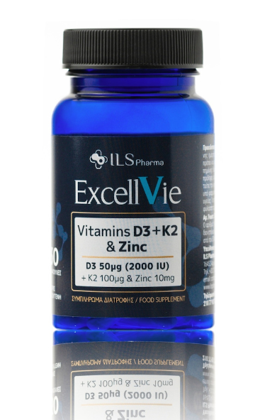 ILS - Pharma Excellvie Vitamin D3 + K2 & Zinc 30 κάψουλες