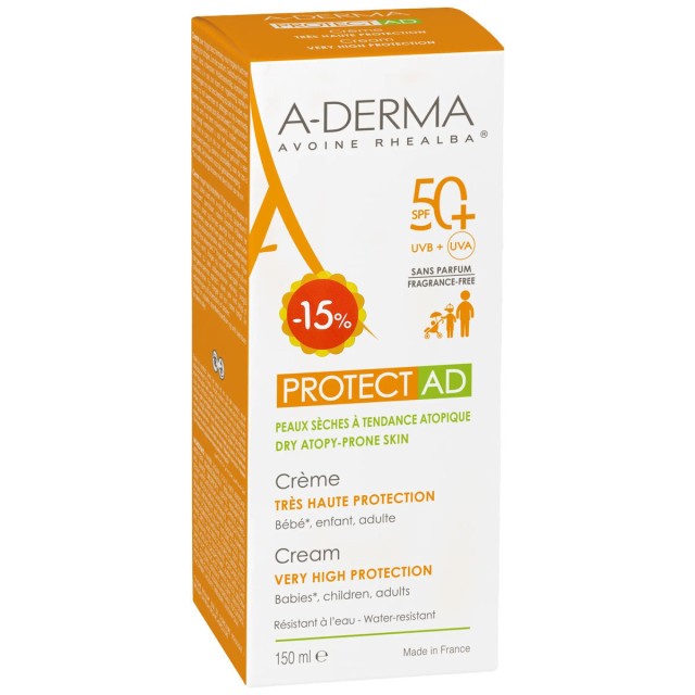 A-Derma  - Αδιάβροχο Βρεφικό Αντηλιακό Γαλάκτωμα Protect AD SPF50+ 150ml