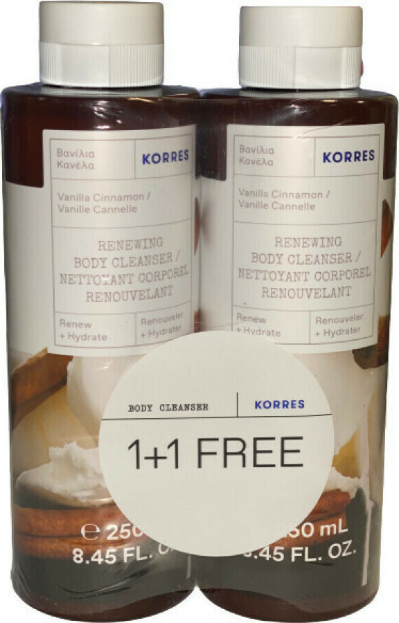 KORRES - Promo Renewing Body Cleanser Vanilla Cinnamon 2x250ml