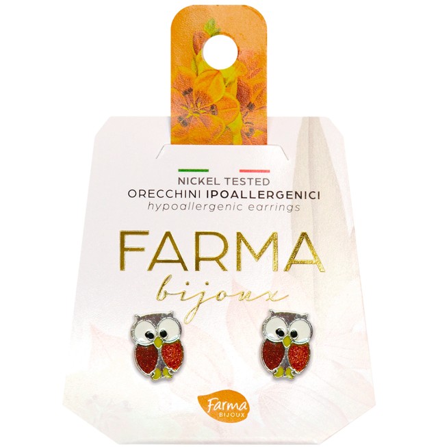 FARMA BIJOUX - Υποαλλεργικά Σκουλαρίκια Κουκουβάγιες 6mm (BEL200) 1 Ζευγάρι