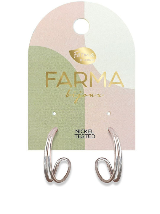 FARMA BIJOUX - Υποαλλεργικά Σκουλαρίκια Empty Hoops Κρίκοι Ασημένιοι με Κενό (C886) 20mm 1 Ζευγάρι