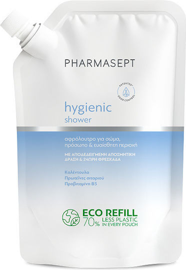 PHARMASEPT - Tol Velvet Hygienic Shower Refill - Αφρόλουτρο με Ήπια Αντισηπτική Δράση για Σώμα - Πρόσωπο - Ευαίσθητη Περιοχή 900ml