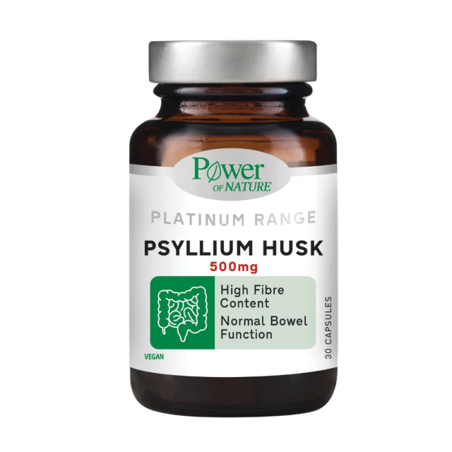 POWER HEALTH - Platinum Range Psyllium Husk 500mg - Συμπλήρωμα Διατροφής με Ψύλλιο σε σκόνη 30caps