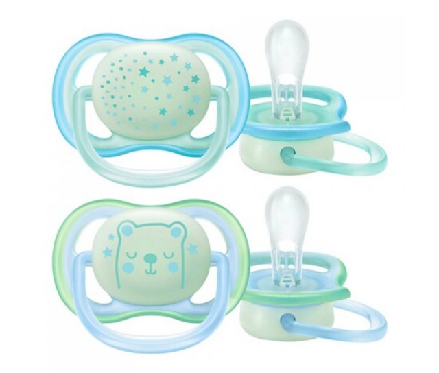 AVENT - Ultra Air Night Πιπίλα Σιλικόνης Για Αγόρι 0-6m+ 2 Τεμάχια