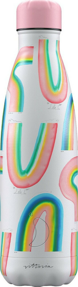 CHILLYS - Artist Series Ανοξείδωτο Μπουκάλι Θερμός Rainbows Galore 500ml