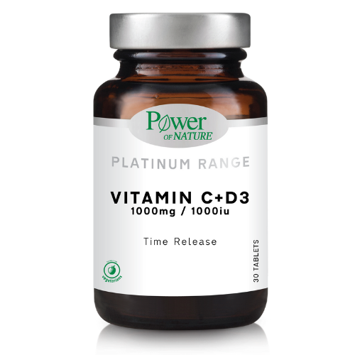 POWER HEALTH - Platinum Range Vitamin C 1000mg + D3 1000iu Συμπλήρωμα Διατροφής με Βιταμίνη C 1000mg Βραδείας Αποδέσμευσης + D3 1000iu 30tabs