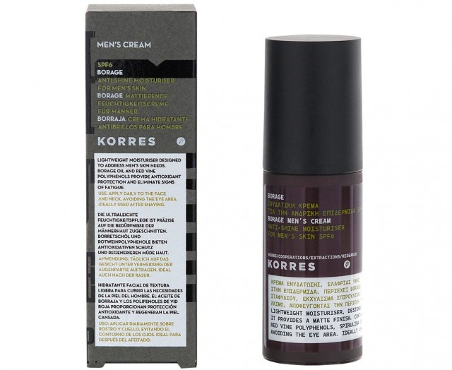 KORRES - Borage Ανδρική Ενυδατική Κρέμα Προσώπου SPF6 50ml