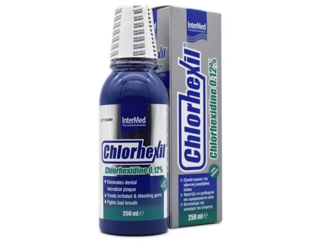 INTERMED - Chlorhexil 0.12% Στοματικό Διάλυμα για την Ουλίτιδα κατά της Πλάκας και της Κακοσμίας 250ml