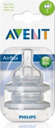 AVENT - Θηλές από Σιλικόνη Αργής Ροής για 1+ μηνών 2τμχ