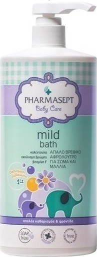 PHARMASEPT - Baby Care Tol Velvet Mild Bath Απαλό παιδικό Αφρόλουτρο για Σώμα και Μαλλιά 1Lt