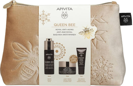 APIVITA - Promo Queen Bee Royal Anti-Aging Queen Bee Serum 30 ml & Κρέμα Ελαφριάς Υφής 15 ml & Queen Bee Κρέμα Ματιών Αντιγήρανσης 5ml
