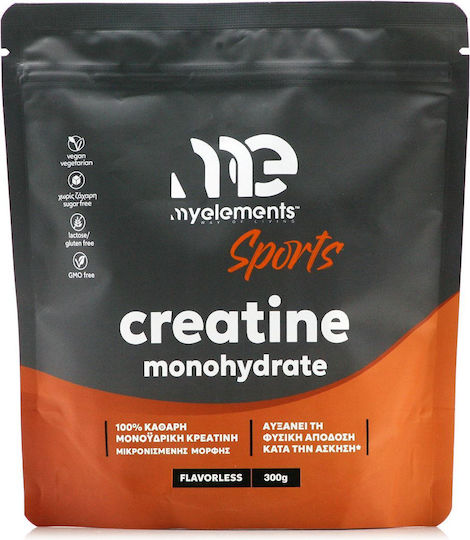 MY ELEMENTS - Sports Creatine Monohydrate Flavorless - Μονοϋδρική Κρεατίνη για Μυϊκή Δύναμη & Απόδοση χωρίς Γεύση 300gr