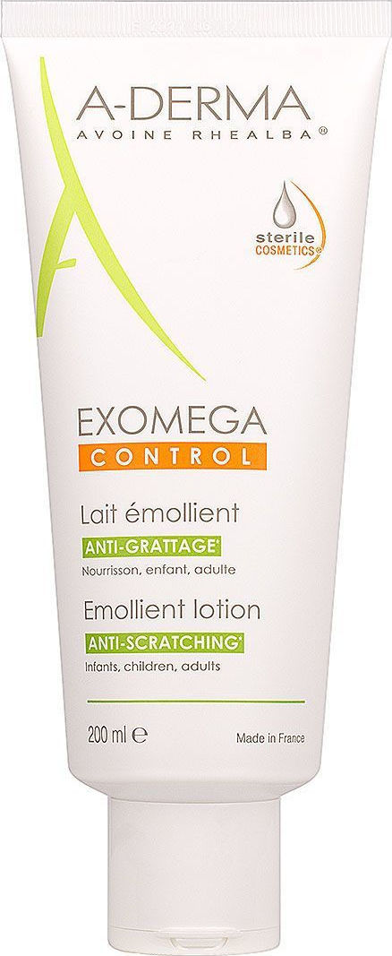 A-DERMA - Exomega Control Lait Emollient Μαλακτικό Γαλάκτωμα, για δέρμα με τάση ατοπίας ή είναι πολύ ξηρό, 200ml