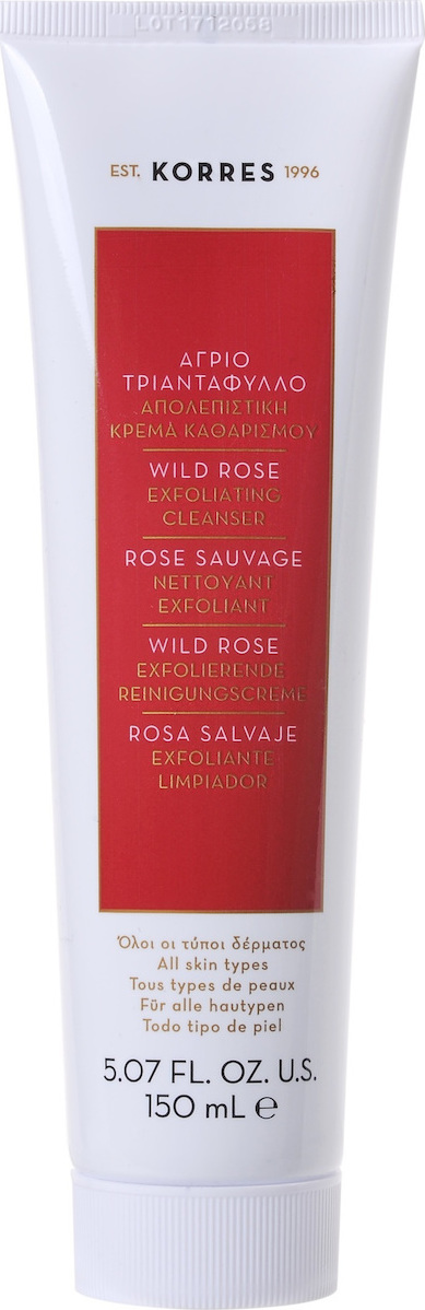 KORRES - Wild Rose Απολεπιστική Κρέμα Καθαρισμού Για Λάμψη Άγριο Τριαντάφυλλο Για Όλους Τους Τύπους Δέρματος 150ml