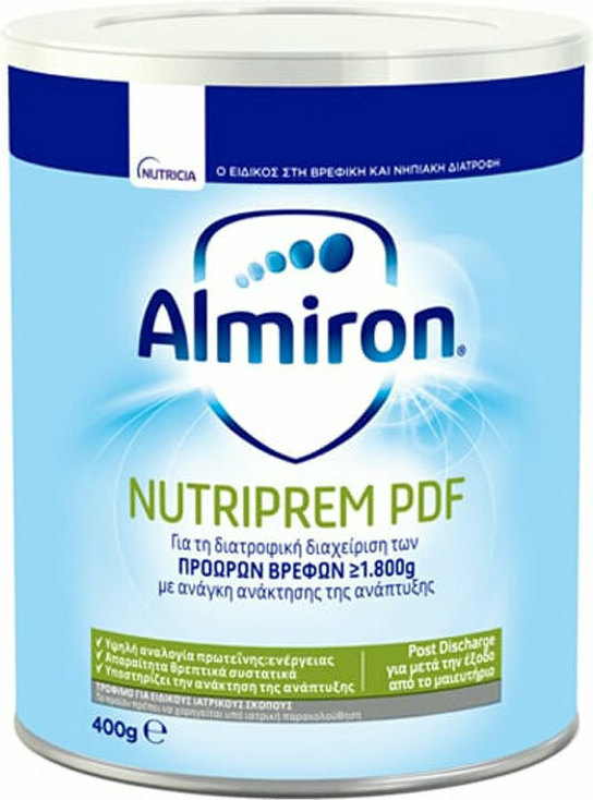 NUTRICIA - ALMIRON Nutriprem PDF για τη Διατροφική Αγωγή των Πρόωρων Βρεφών, 400gr