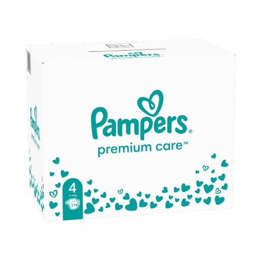 PAMPERS - Premium Care Μέγεθος 4 (9-14kg) Monthly Pack 174 Πάνες