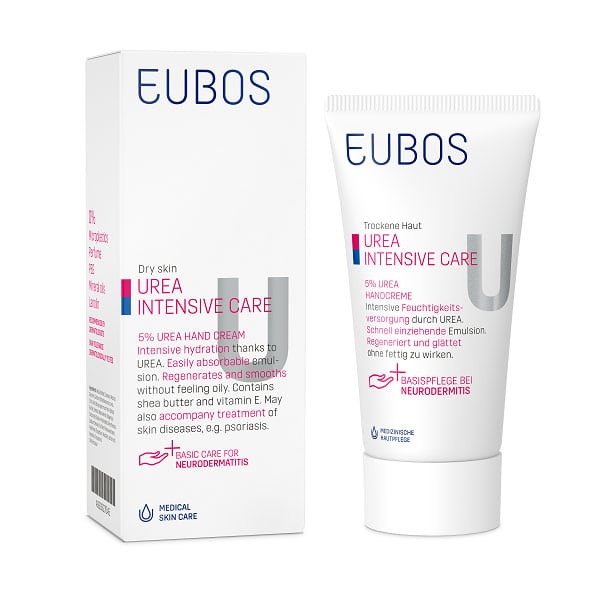 EUBOS - Urea 5% Hand Cream Κρέμα εντατικής φροντίδας για το ξηρό & σκασμένο δέρμα των χεριών με 5% Ουρία 75ml