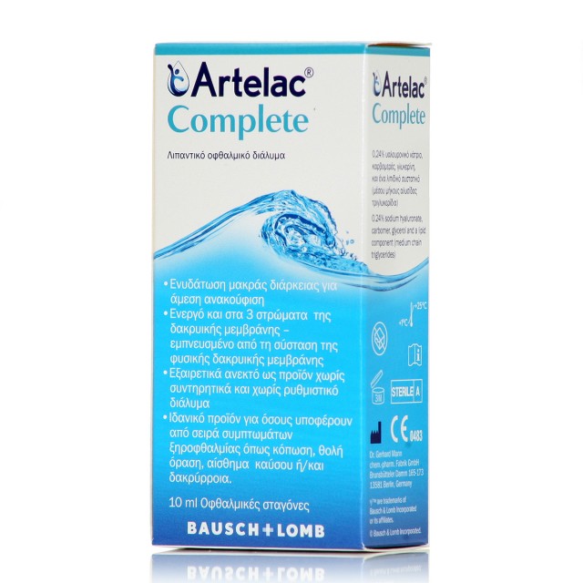 BAUSCH & LOMB - Artelac Complete Οφθαλμικές Σταγόνες για Ξηροφθαλμία 10ml