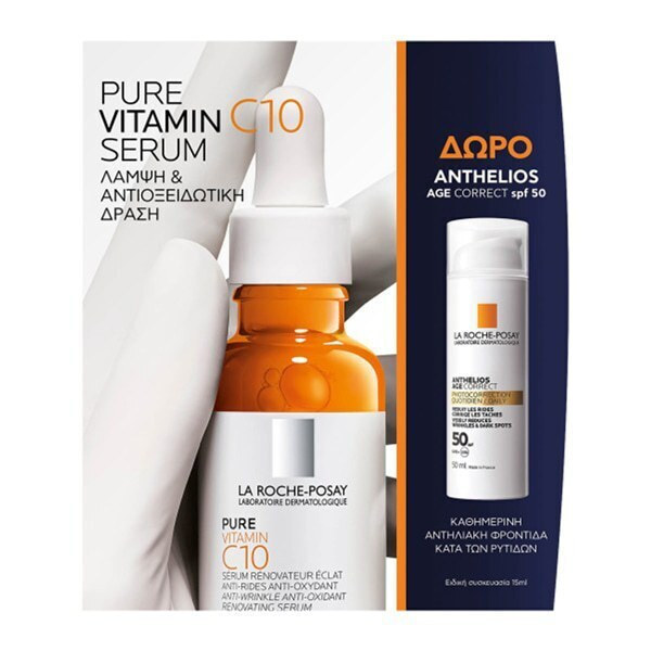 LA ROCHE POSAY - Promo Set Pure Vitamin C10 Serum 30ml + Δώρο Anthelios Age Correct SPF50 Αντηλιακό Κατά των Ρυτίδων 15ml