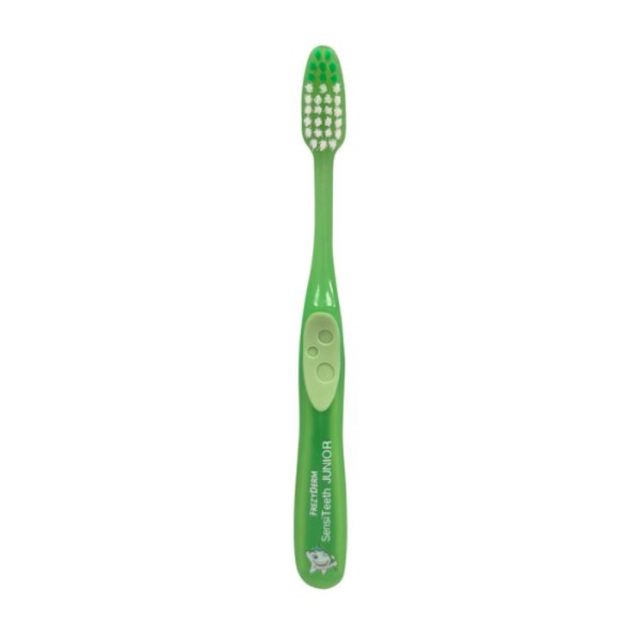 FREZYDERM  - SensiTeeth Junior Toothbrush Green Παιδική Οδοντόβουρτσα Πράσινη 1 τμχ