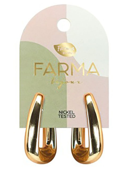 FARMA BIJOUX - Υποαλλεργικά Σκουλαρίκια Οβάλ Χρυσοί Κρίκοι 34mm (BEWOW16)