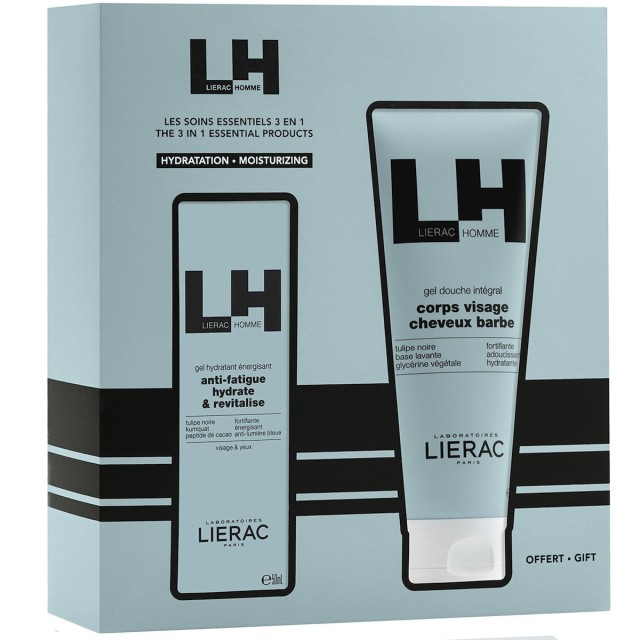 LIERAC - Promo Homme Energizing Moisturizing 3 in 1 Ενυδατικό Gel Προσώπου για Τόνωση 50ml & Δώρο Shower Gel 200ml