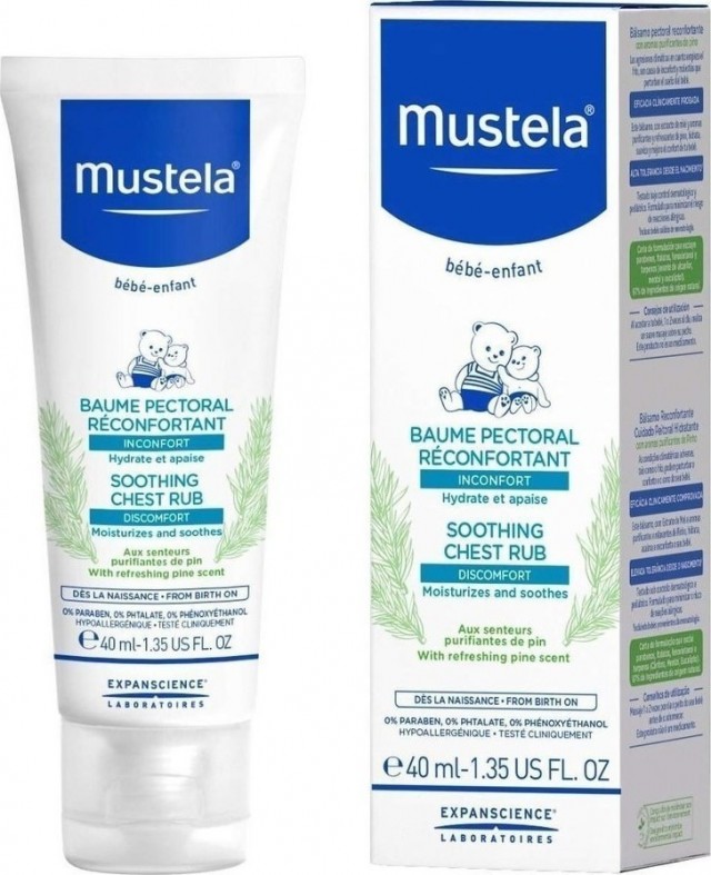 MUSTELA - Soothing Chest Rub Κρέμα Εντριβής Στήθους, 40 ml