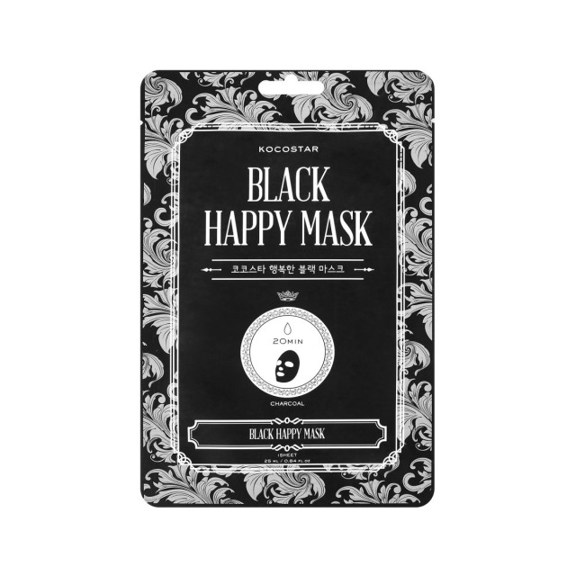 KOCOSTAR - Black Happy Mask - Μάσκα Καθαρισμού Προσώπου με Άνθρακα 1τμχ