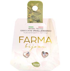 FARMA BIJOUX - Υποαλλεργικά Σκουλαρίκια Κρυστάλλινες Επίπεδες Καρδιές 6,0mm (BE172C01) 1 Ζευγάρι