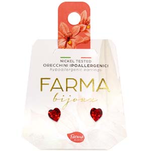 FARMA BIJOUX - Υποαλλεργικά Σκουλαρίκια Καρδιές Κόκκινες 5mm (BE30C13) 1 Ζευγάρι
