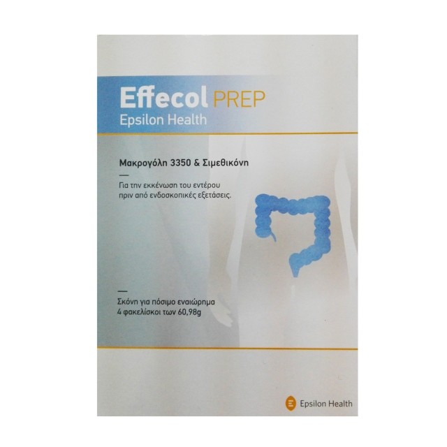EPSILON HEALTH - Effecol Prep 3350 Για την εκκένωση του εντέρου πριν από ενδοσκοπικές εξετάσεις 4 φακελίσκοι