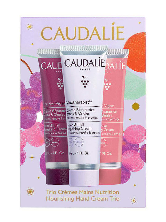 CAUDALIE - Xmas Promo Nourishing Hand Cream Trio - Thé des Vignes & Vinotherapist & Rose de Vigne Κρέμες Χεριών 3x30ml
