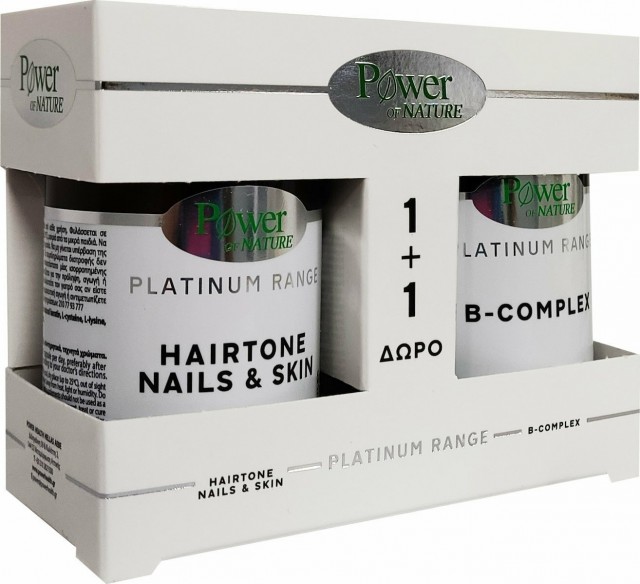 POWER HEALTH - Promo Platinum Range Hairtone Συμπλήρωμα Διατροφής για Μαλλιά, Δέρμα & Νύχια, 30tabs & Δώρο Platinum Range Vitamin B-Complex, 20tabs