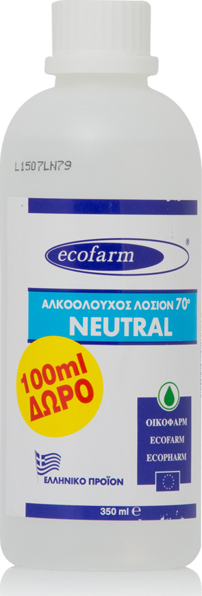 ECOFARM - Αλκοολούχος Λοσιόν 70˚ Neutral 350ml