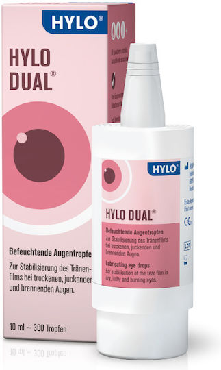 HYLO - Dual Οφθαλμικές Σταγόνες με Υαλουρονικό Οξύ για Ξηροφθαλμία 10ml
