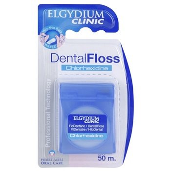 ELGYDIUM - Clinic Dental Floss Chlorhexidine Waxed, Οδοντικό νήμα με χλωρεξιδίνη 50m