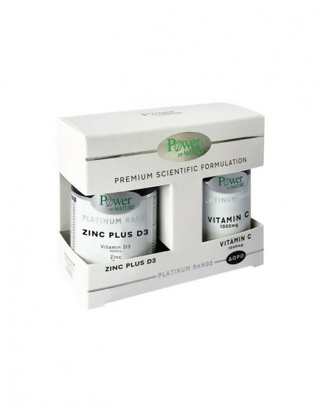 POWER HEALTH - Promo Classics Platinum Range Zinc Plus D3 15mg/2000iu 30 ταμπλέτες & Vitamin C 1000mg 20 ταμπλέτες