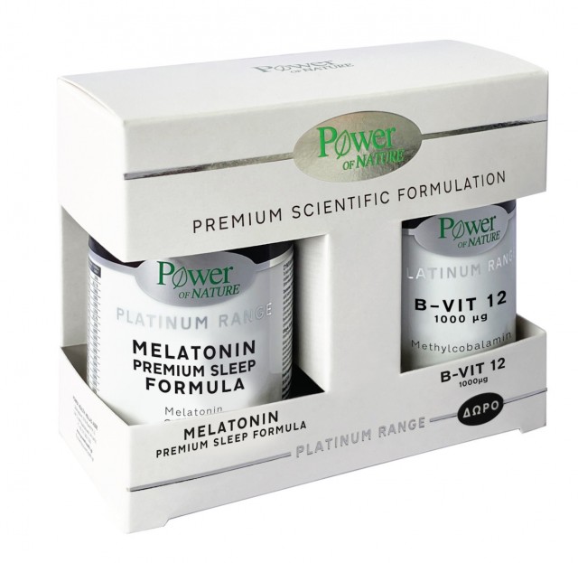 POWER HEALTH - Promo Melatonin Premium Sleep Formula 30 Κάψουλες & Δώρο B-Vit 12 1000mg 20 Δισκία