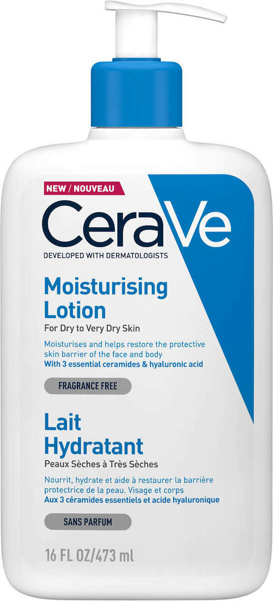CERAVE - Moisturising Lotion Ενυδατικό Γαλάκτωμα για Πρόσωπο/Σώμα για Ξηρό έως Πολύ Ξηρό Δέρμα Χωρίς Άρωμα, 473ml