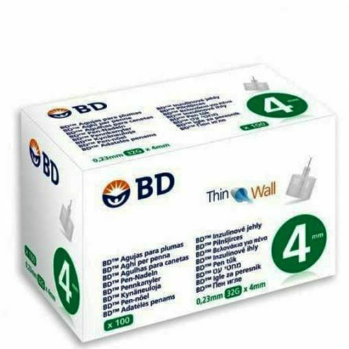 B-D - Thin Wall Βελόνες Ινσουλίνης 32G x 4mm 100τμχ