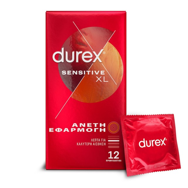 DUREX - Sensitive XL Λεπτά Προφυλακτικά με Άνετη Εφαρμογή 12τμχ