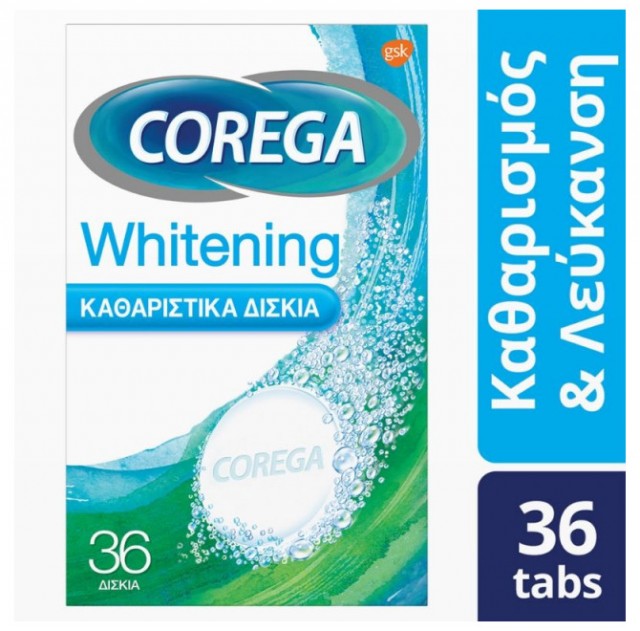 COREGA - Whitening Καθαριστικά  Δισκία Για Οδοντοστοιχίες 36τμχ