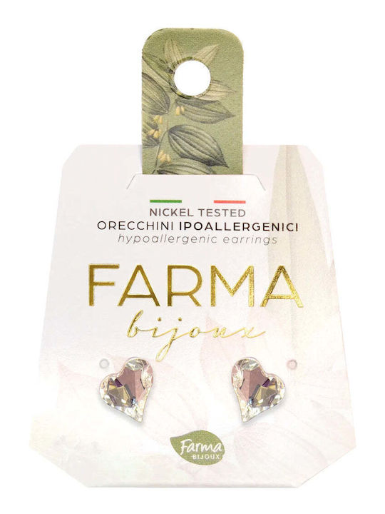 FARMA BIJOUX - Υποαλλεργικά Σκουλαρίκια Κρύσταλλα Καρδιά 7,3mm 1 Ζευγάρι