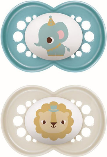 MAM - Original Ορθοδοντική Πιπίλα Καουτσούκ Ελεφαντάκι & Λιονταράκι 16+ μηνών 2τμχ