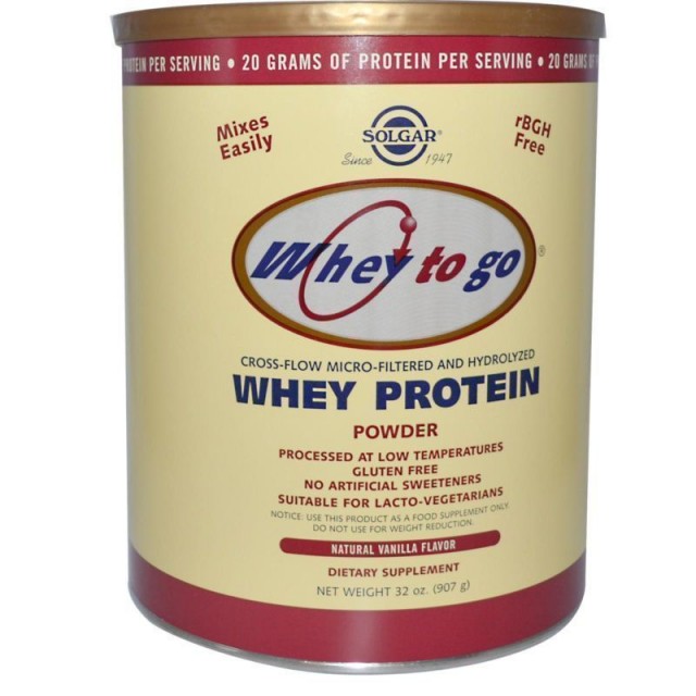 SOLGAR - Whey To Go Protein Chocolate Powder Συμπλήρωμα Διατροφής με Γεύση Βανίλια 907gr