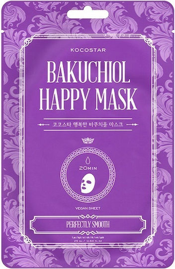 KOCOSTAR - Bakuchiol Happy Mask - Μάσκα Προσώπου για  Ανανεωμένη & Λεία Επιδερμίδα 1τμχ